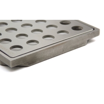 EMPERVIOUS 4" DRAIN GRATE AND FRAME - BRUSHED STAINLESS